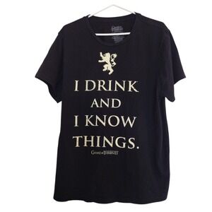 Game of Thrones "I Drink And I Know Things" T-Shirt Tyrion Lannister XXL Black‎